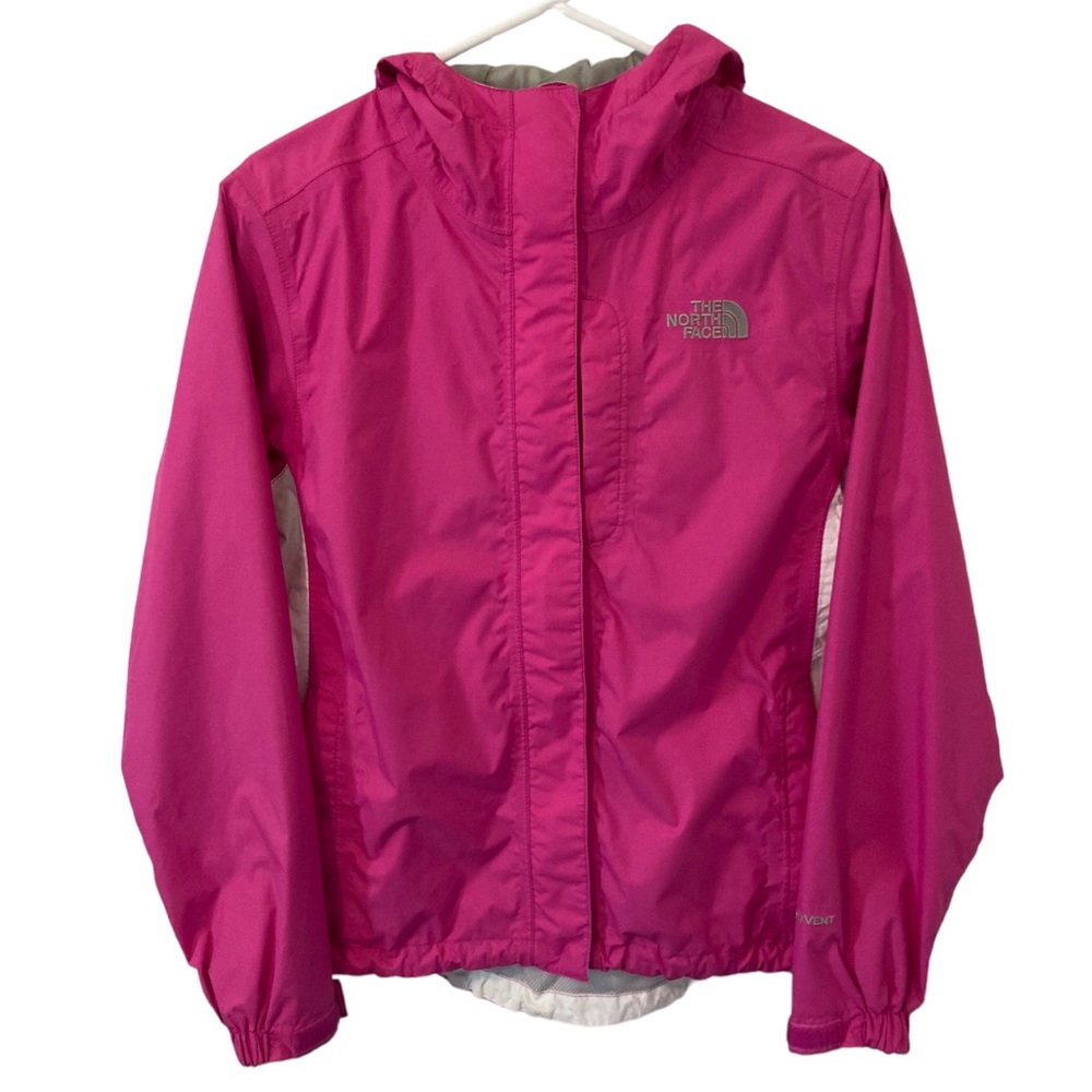 EUC! The North Face Hyvent Waterproof Jacket Windbreaker Pink/White Size S/P